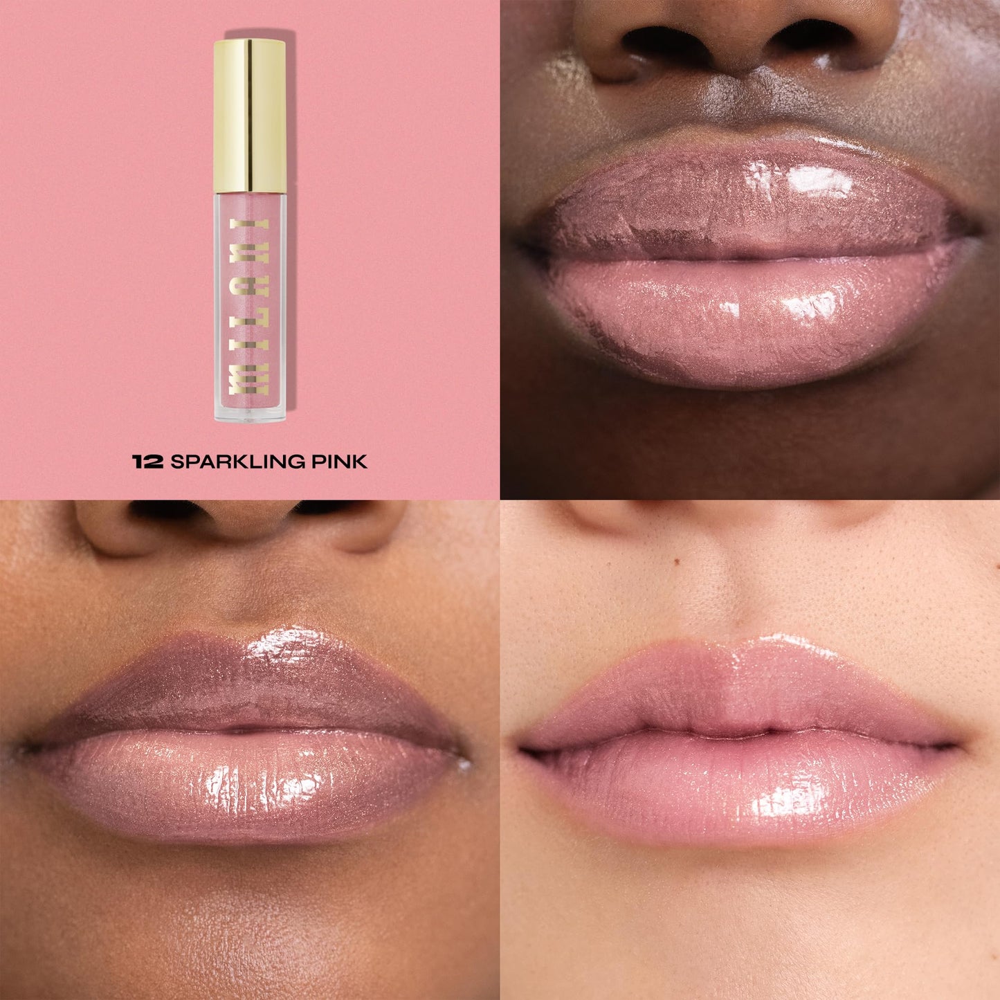 Milani Lip Gloss, Keep It Full Nourishing Lip Plumper with Hyaluronic Acid & Peptides for Soft, Fuller-Looking Lips (0.13 Fl. Oz.) Sparkling Pink Beauty & Personal Care Milani