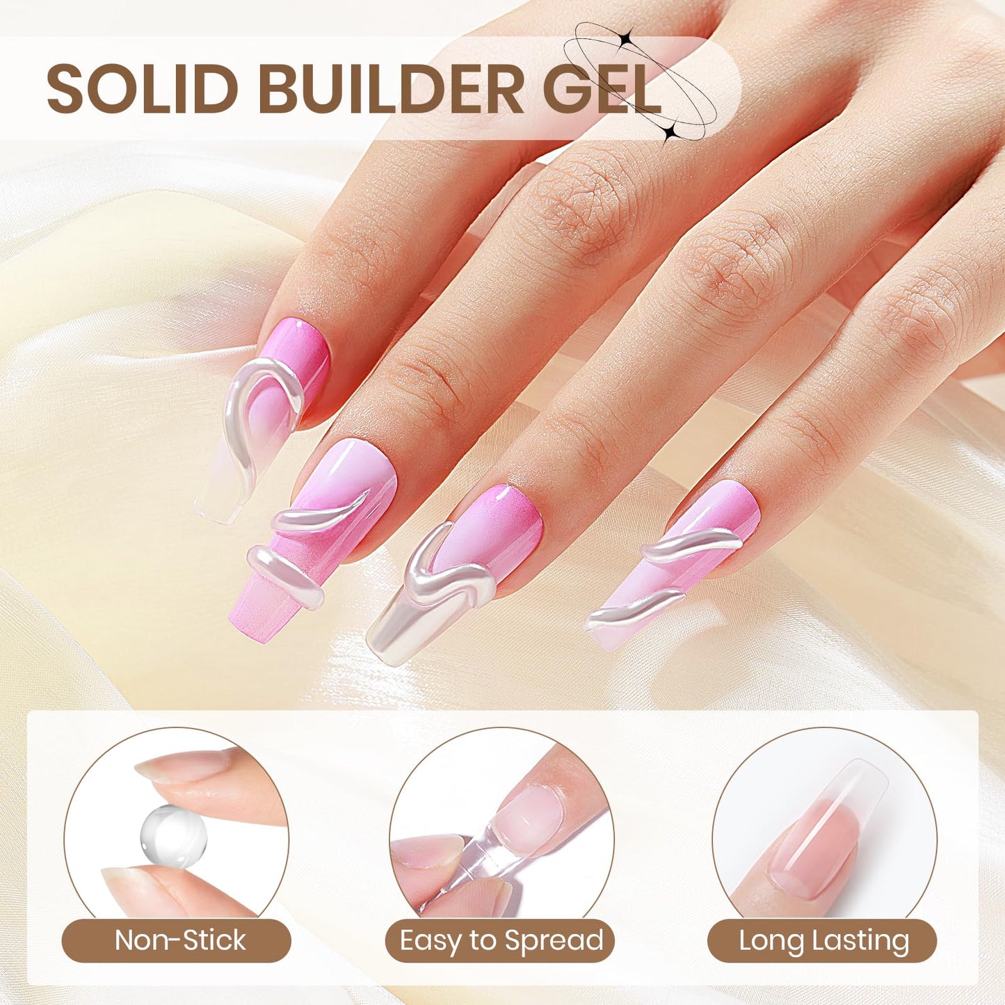 SUPWEE 2PCS Clear 3D Sculpting Gel Non-Stick Hand Solid Builder 3D Nail Gel Art with Silicone Pen for 3D Modeling Nail Art Home Manicure DIY for Women Beauty and Personal Care SUPWEE