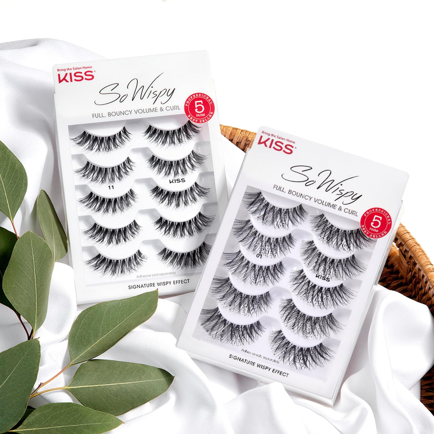 KISS So Wispy, False Eyelashes, 'Style #11', 12mm, Includes 5 Pairs Of Lashes, Easy to Apply, Reusable Lash Clusters Beauty & Personal Care KISS