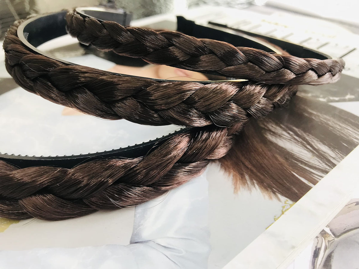 MeeTHan 3 PCS Headband Synthetic Hair Plaited Headband Braid Braided With Teeth Hair Band Accessories for Women Girl Wide 1 / 1.5 / 2.0 CM : H7