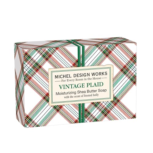 Michel Design Works 4.5oz Boxed Single Shea Butter Soap, Vintage Plaid Beauty & Personal Care Michel Design Works