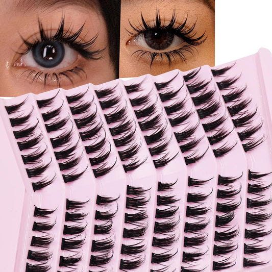 16mm Individual Cluster Lashes Extension Eyelashes Wet Makeup look Puffy Mink Lashes for Japanese Manga Anime Cosplay False lashes by AUGENLI (01) Beauty & Personal Care AUGENLI