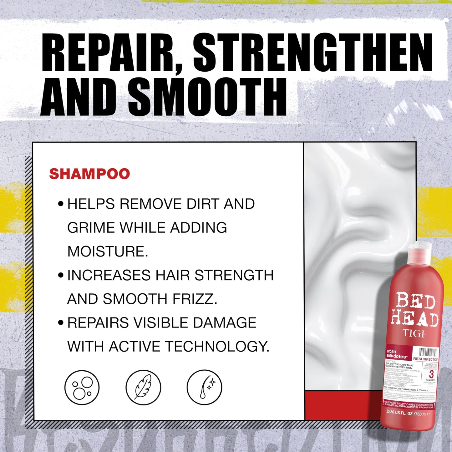 Tigi Bed Head Urban Anti+dotes Resurrection Shampoo & Conditioner Damage Level 3, 25.36 Ounce(Pack of 2) Beauty & Personal Care Bed Head