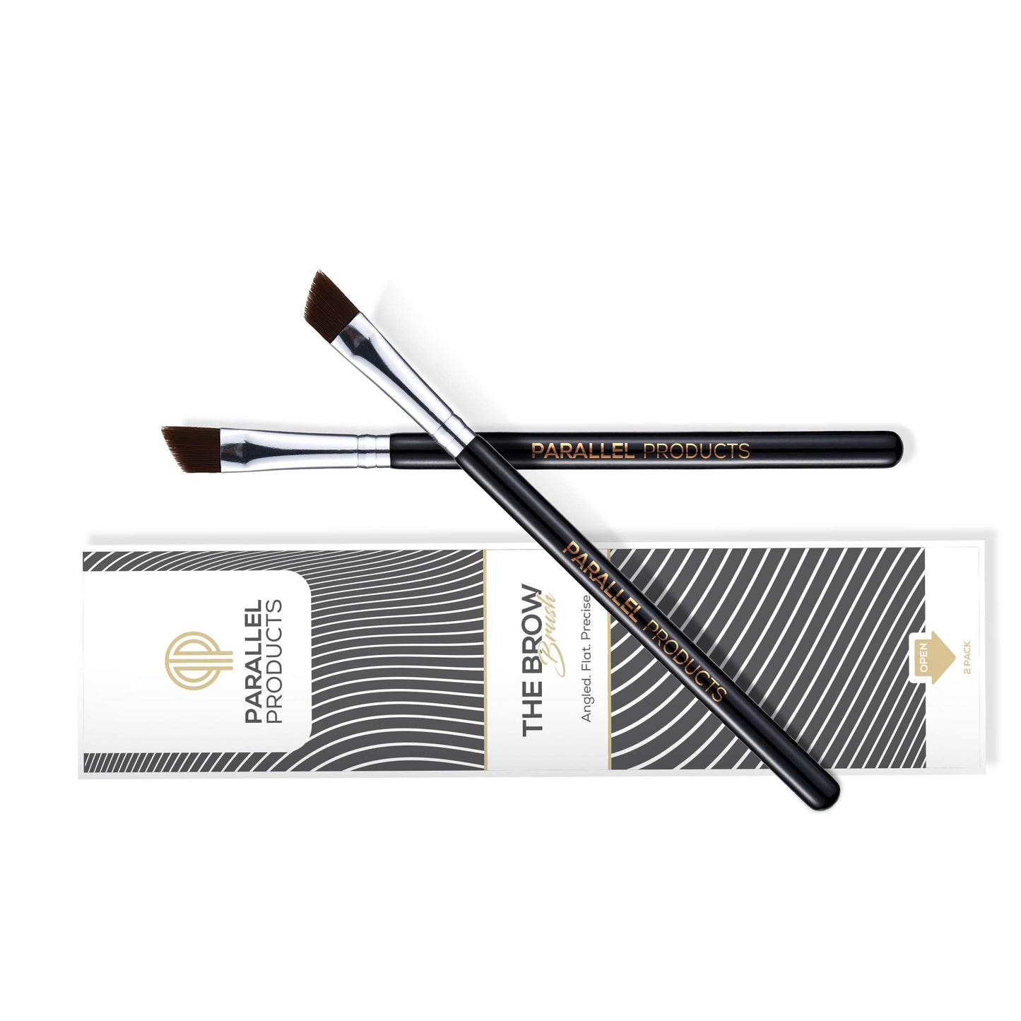 Parallel Products - The BROW Brush - (2 Pack) Premium Angled Eyebrow Brush for Powder, Henna, Cream, Tint, Makeup, Gel, Lamination and Wax Beauty & Personal Care PARALLEL PRODUCTS