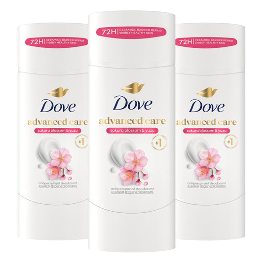 Dove Advanced Care Antiperspirant Deodorant for Women Sakura Blossom & Yuzu 3 pack 72 hour sweat and odor protection 2.6 oz Beauty and Personal Care Dove