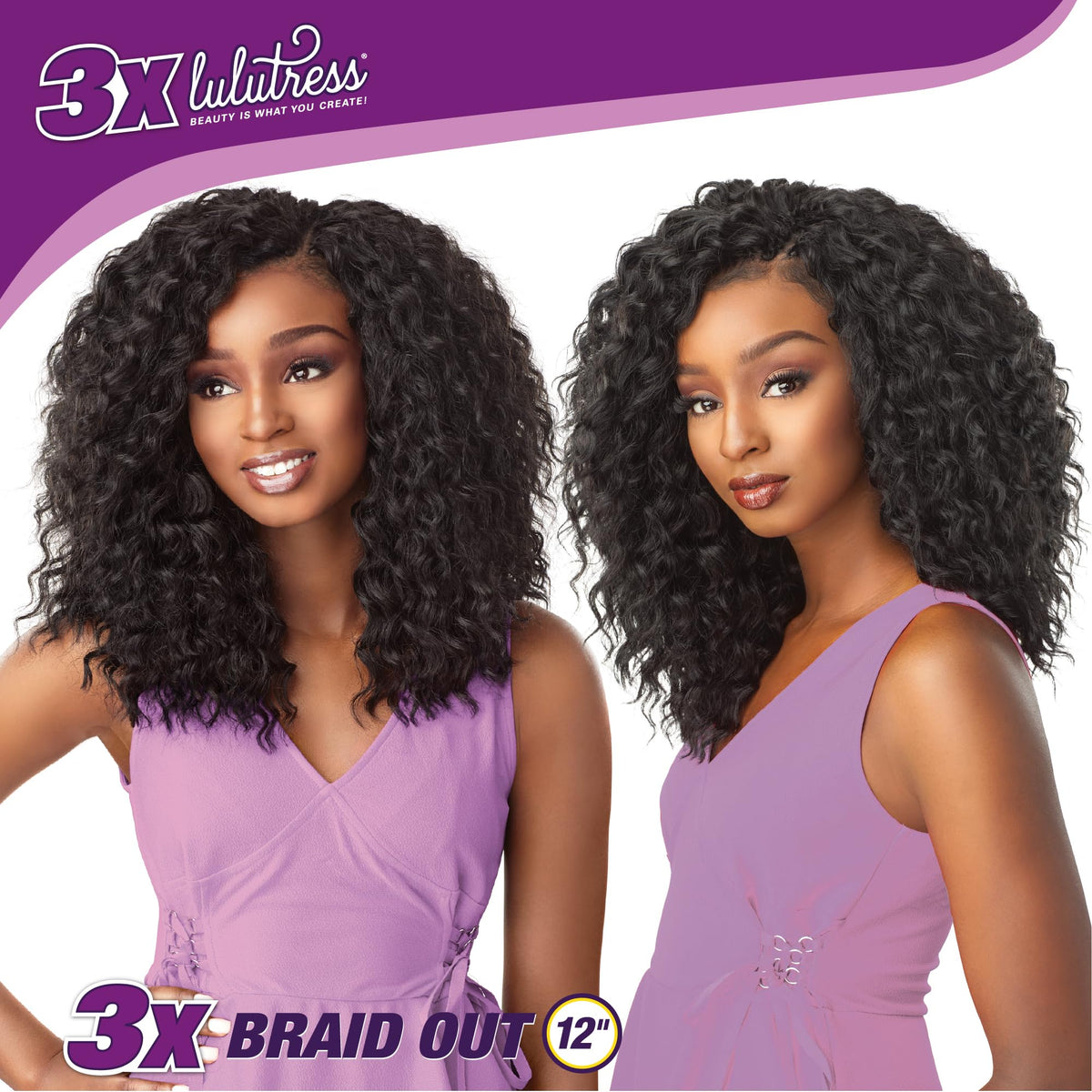 Sensationnel Lulutress Crochet Braiding Hair-3X Braid Out 12in,4 MEDBROWN