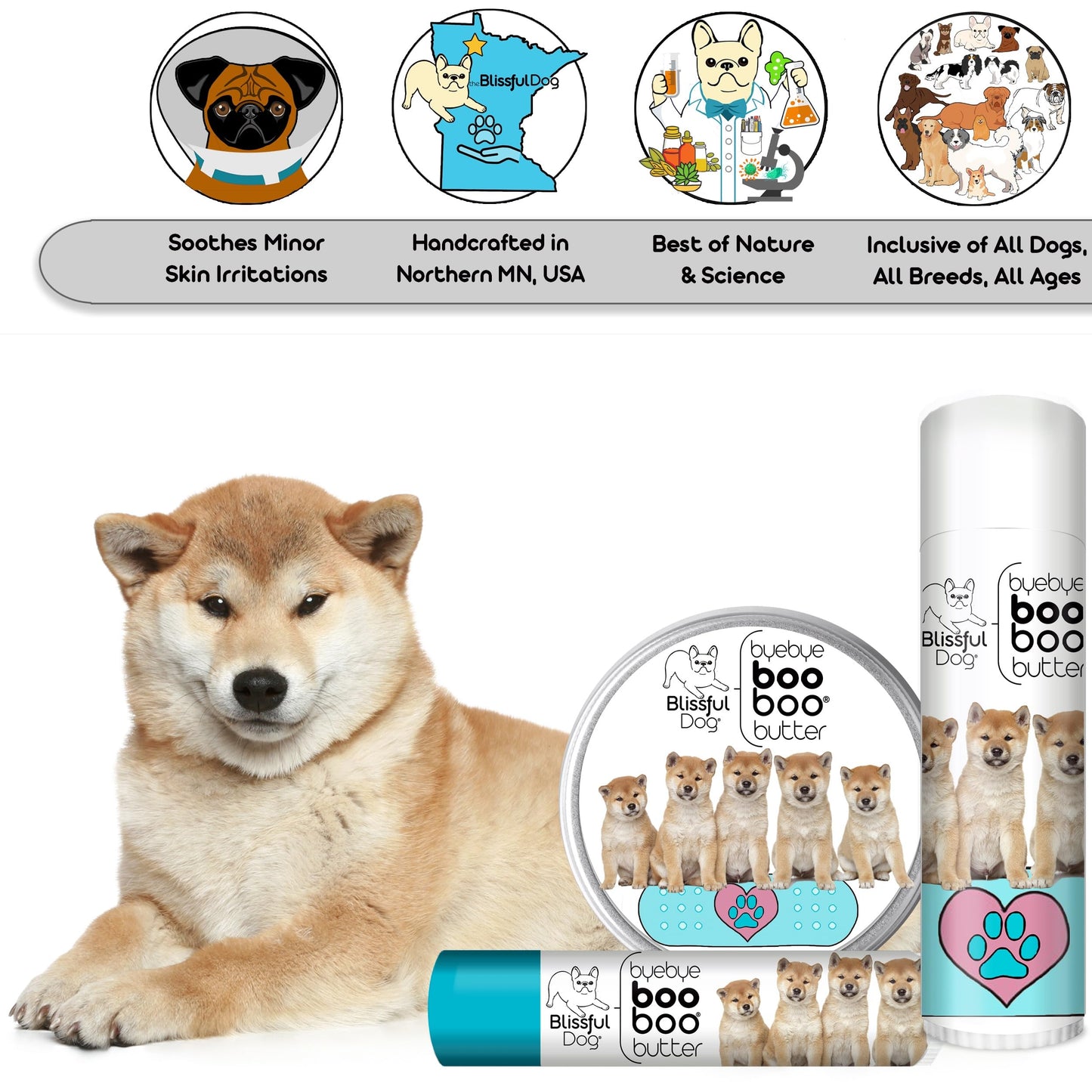 The Blissful Dog 1 oz TIN Shiba Inu Booboo Butter Beauty and Personal Care The Blissful Dog