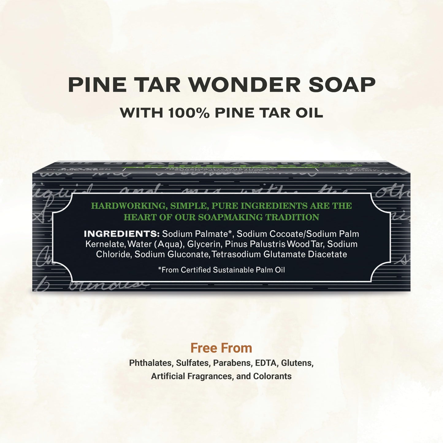 The Grandpa Soap Company Pine Tar Bar Soap for Men- Made With Pine Tar Oil, 3 in 1 Cleanser Deodorizer and Moisturizer, Dermatologist Tested, Safe Beauty & Personal Care The Grandpa Soap Company