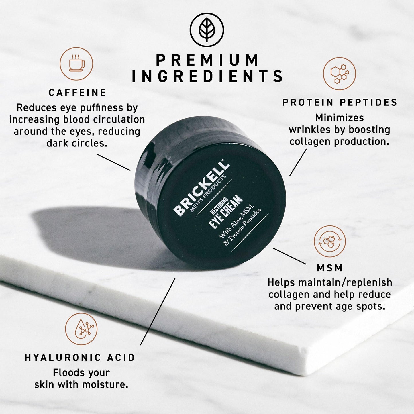 Brickell Men's Restoring Under Eye Cream for Men, Anti Aging Eye Balm To Reduce Puffiness, Wrinkles, Dark Circles, Crows Feet & Eye Bags, Caffeine Beauty & Personal Care Brickell Men's Products