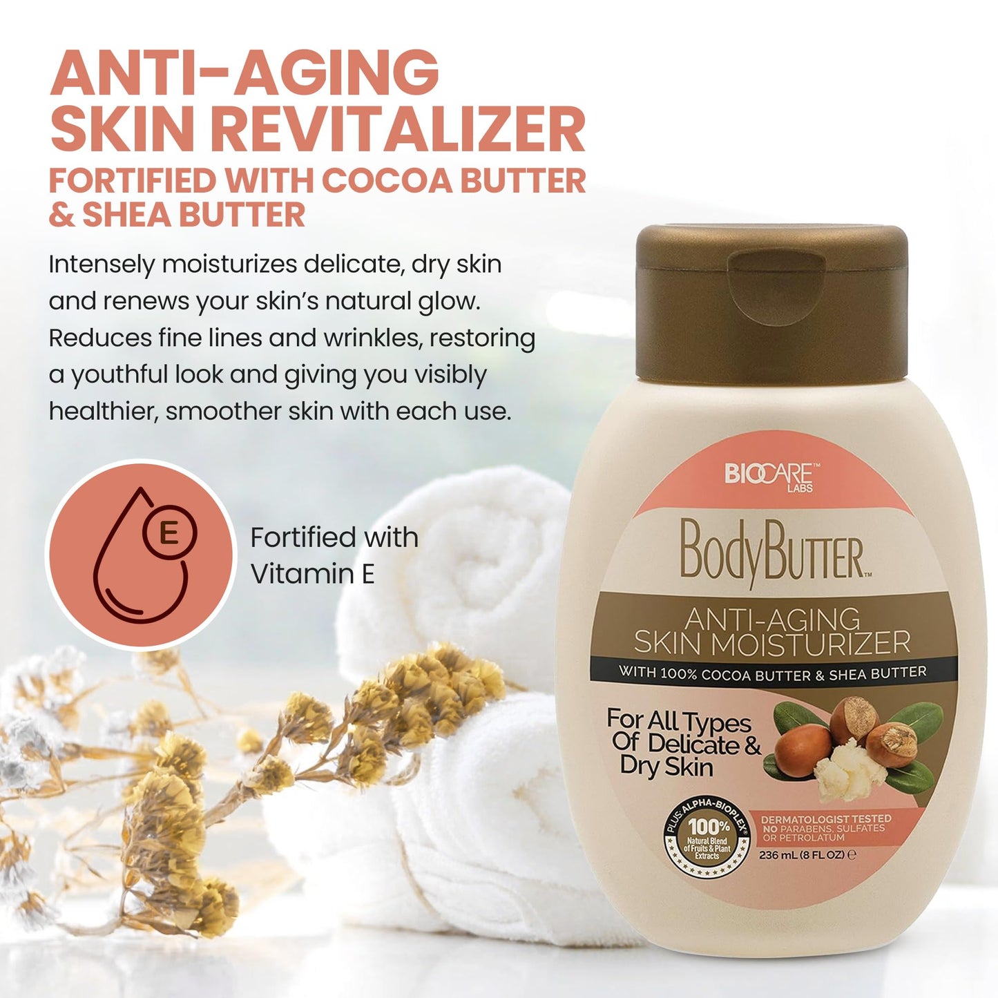 Biocare Body Butter with Cocoa Butter & Shea Butter, 8 fl oz Beauty & Personal Care Biocare