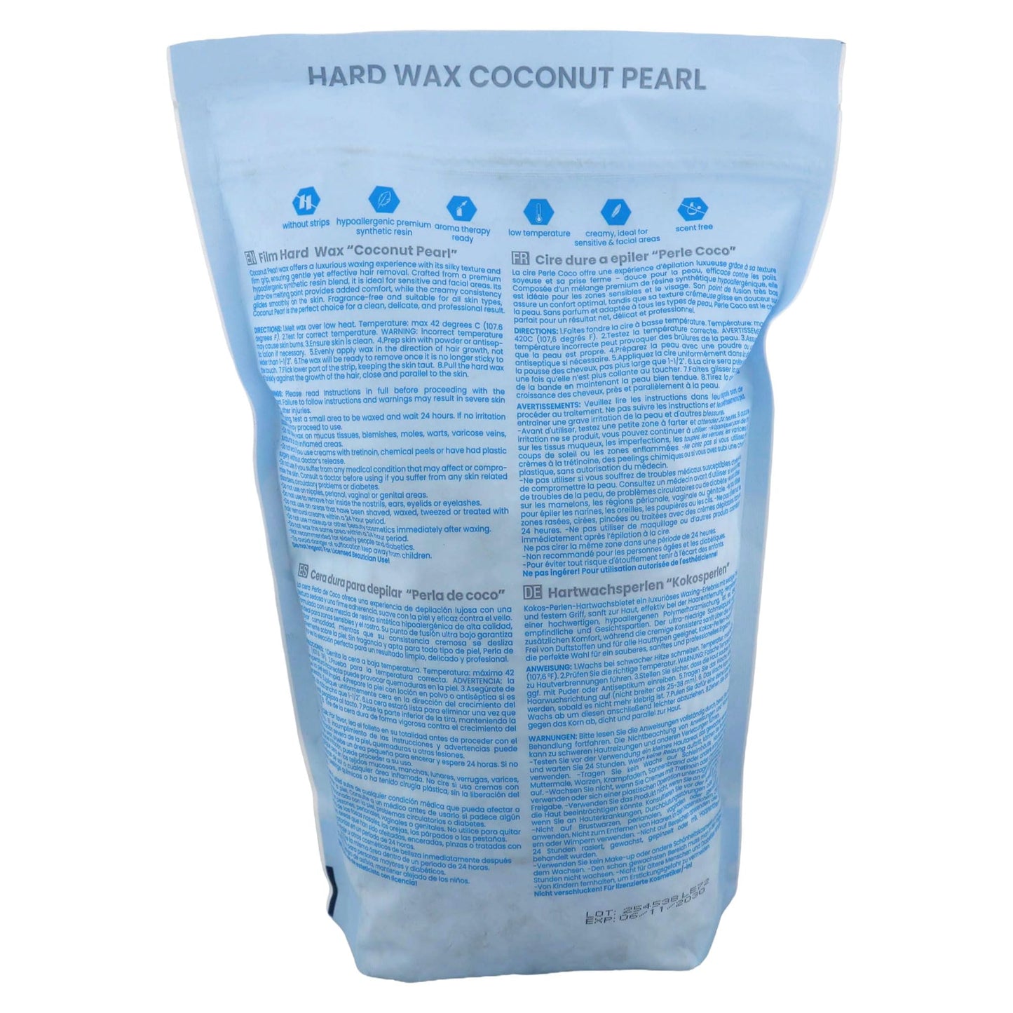 WaxUSA Coconut Pearl Hard Wax Beads 19.36 lb (8.8 kg) - Synthetic Stripless Hard Wax with Polymer Blend for Sensitive Skin and Face, Bulk Format Beauty and Personal Care Waxness