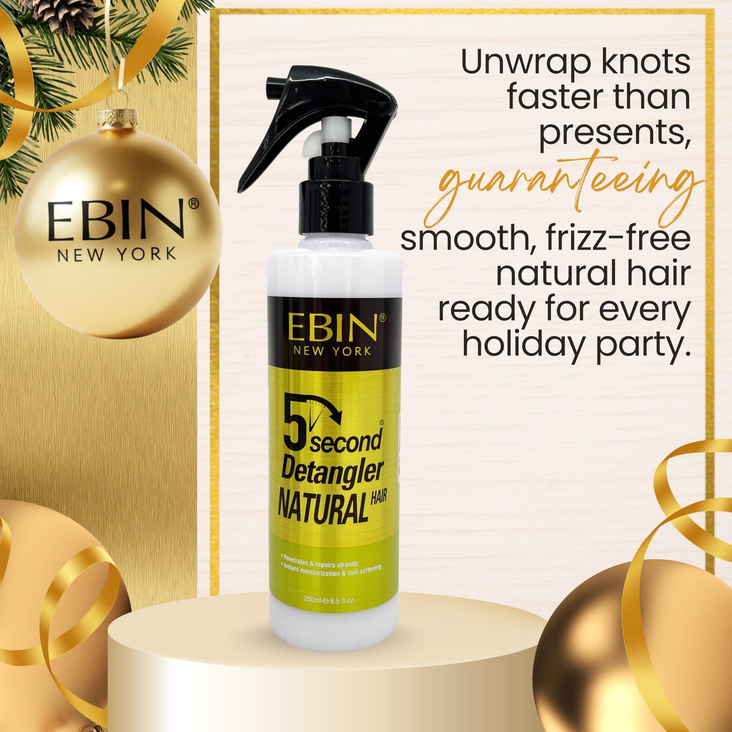 EBIN NEW YORK Detangling Hair Mist infused with Moroccan Argan Oil 8.5 oz / 250ml Bundle Adds Shine for Manageable Hair Beauty & Personal Care EBIN NEW YORK