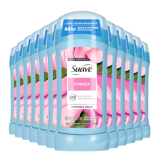 Suave Antiperspirant Deodorant For Women, Invisible, Underarm Deodorant, 48hr Odor & Wetness Protection, Long Lasting Powder, Sensitive Skin Deodorant Beauty and Personal Care Suave
