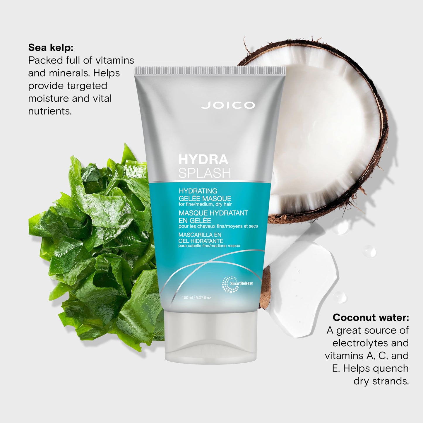 HydraSplash Hydrating Gelée Masque | For Fine, Medium, Dry Hair | Replenish Hydration | Boost Shine | With Sea Kelp & Coconut Water | 5.07 Fl Oz Beauty & Personal Care Joico