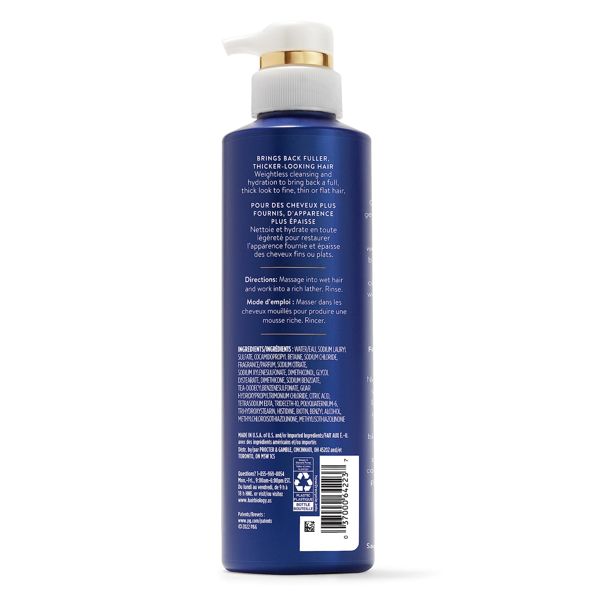 Hair Biology - Volumizing Shampoo with Biotin - Full & Vibrant for fine or thin hair - 12.8 fl oz., Blue and Lavendar