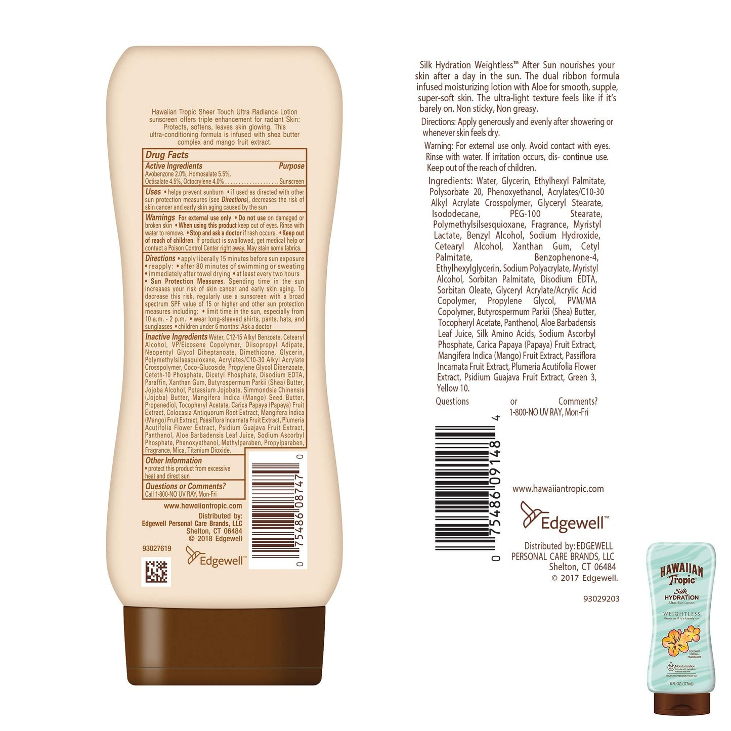 Hawaiian Tropic SPF 30 Broad Spectrum Sunscreen and After Sun Pack with 8oz Sheer Touch Moisturizing Sunscreen Lotion and 6oz Silk Hydration Beauty & Personal Care Hawaiian Tropic