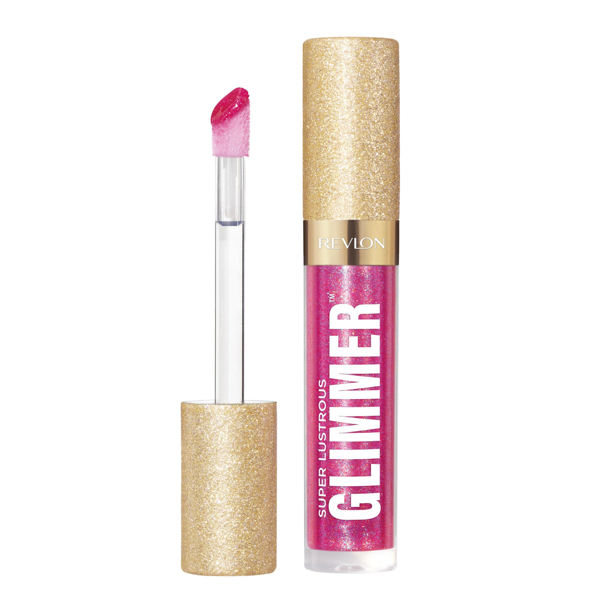 REVLON Super Lustrous Glimmer Gloss, Non-Sticky Lip Gloss, High-Shine Finish, Plant-Based Glitter, 009 Razz Beamy, 0.13 fl oz Beauty & Personal Care REVLON