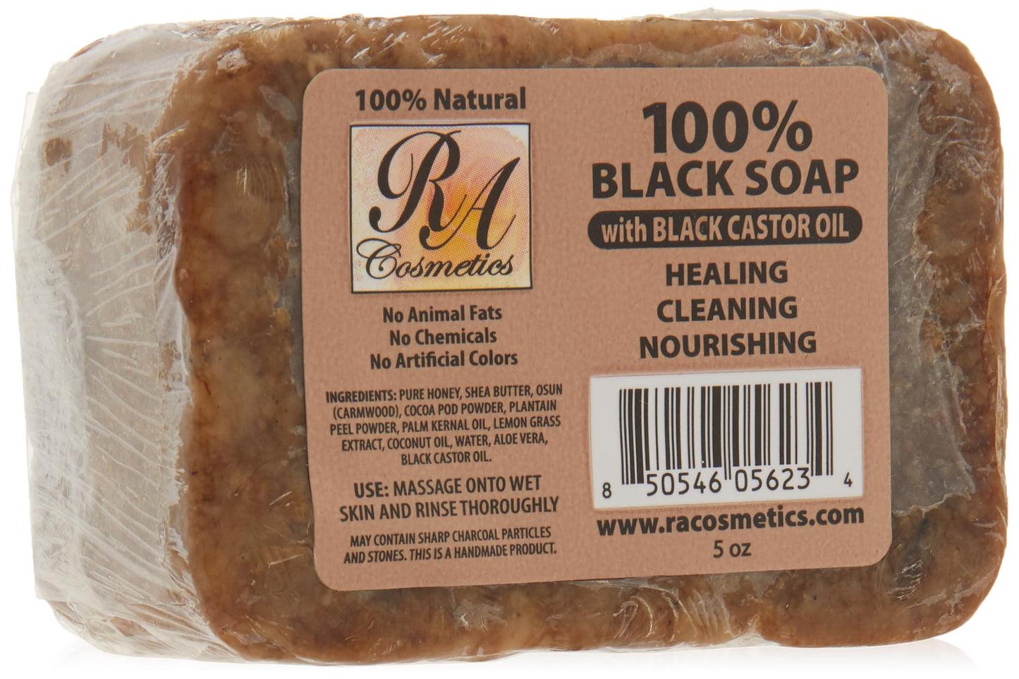 RA COSMETICS 100% Black Soap, Black Castor Oil, 5 oz Beauty & Personal Care RA COSMETICS