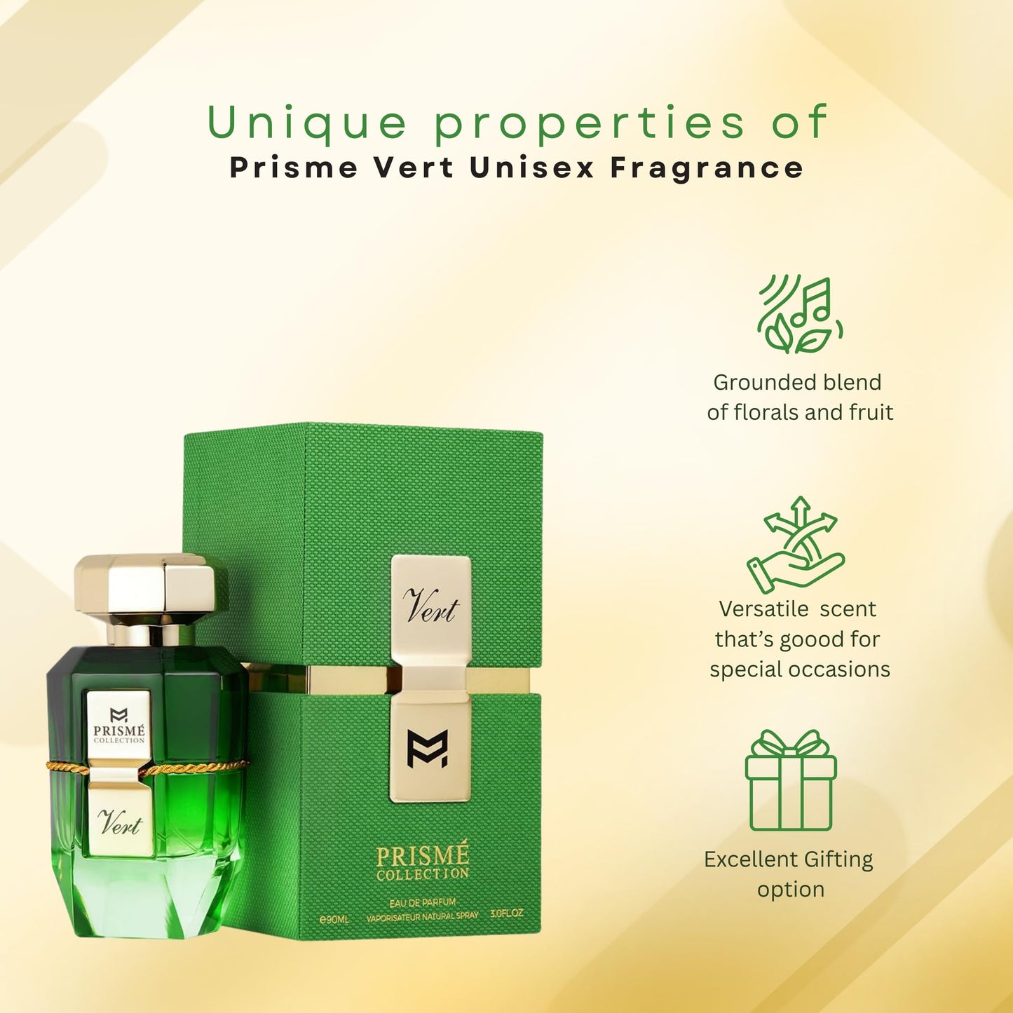 Patek Maison Prismé Vert Eau de Parfum with Notes of Tangerine, Lemon, Jasmine, Fig & White Musk - Citrus Brightness Floral Harmony and Refined Green Beauty & Personal Care Patek Maison