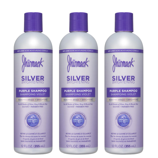 Jhirmack Silver Brightening Purple Shampoo Set of 3 for all types of silver, grey, and blonde hair Beauty & Personal Care jhirmack