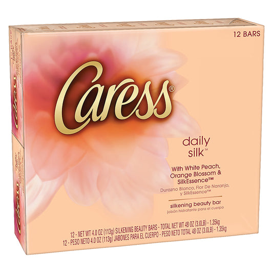 Caress Beauty Bar, Daily Silk 4 oz, 12 Bar, (Pack of 2) Beauty & Personal Care Caress