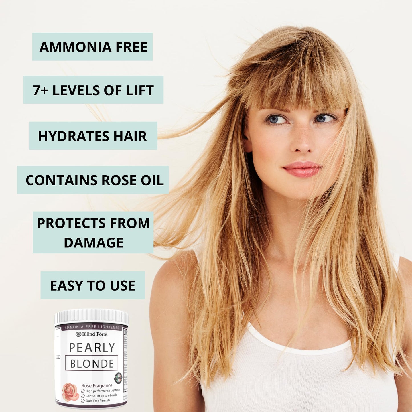 Pearly Blond Ammonia Free Toner Hair Dye Lightening Bleaching Powder 1.1 Pound / 17 Oz Tub - Made in Italy Beauty & Personal Care Blond Forte