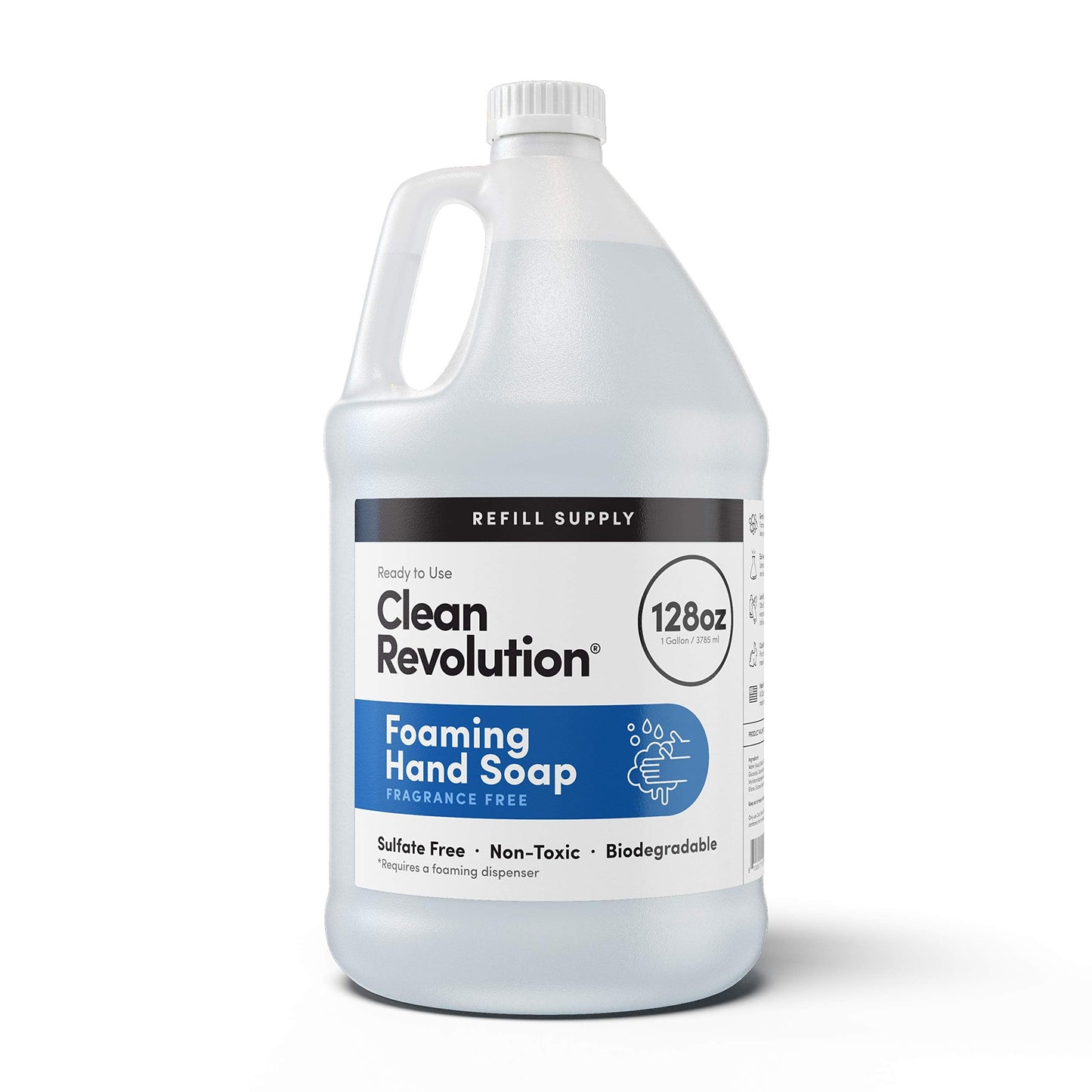 Clean Revolution Foaming Hand Soap Refill Supply, Gentle, Moisturizing & Eco-Friendly, Ready to Use Formula, Gluten Free, Unscented, Fragrance Free Beauty & Personal Care Clean Revolution