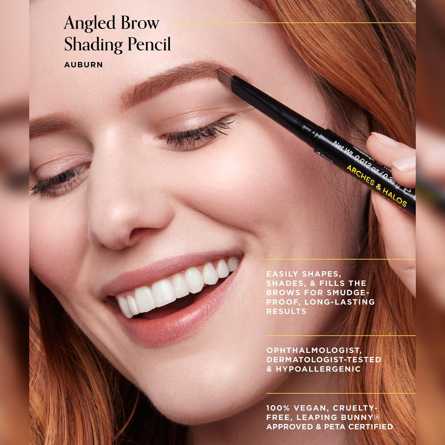 Arches & Halos Angled Brow Shading Pencil - Double Sided Eyebrow Filler and Spoolie - Angled Brush Design for Precise Shaping and Styling - Buildable Beauty & Personal Care Arches & Halos