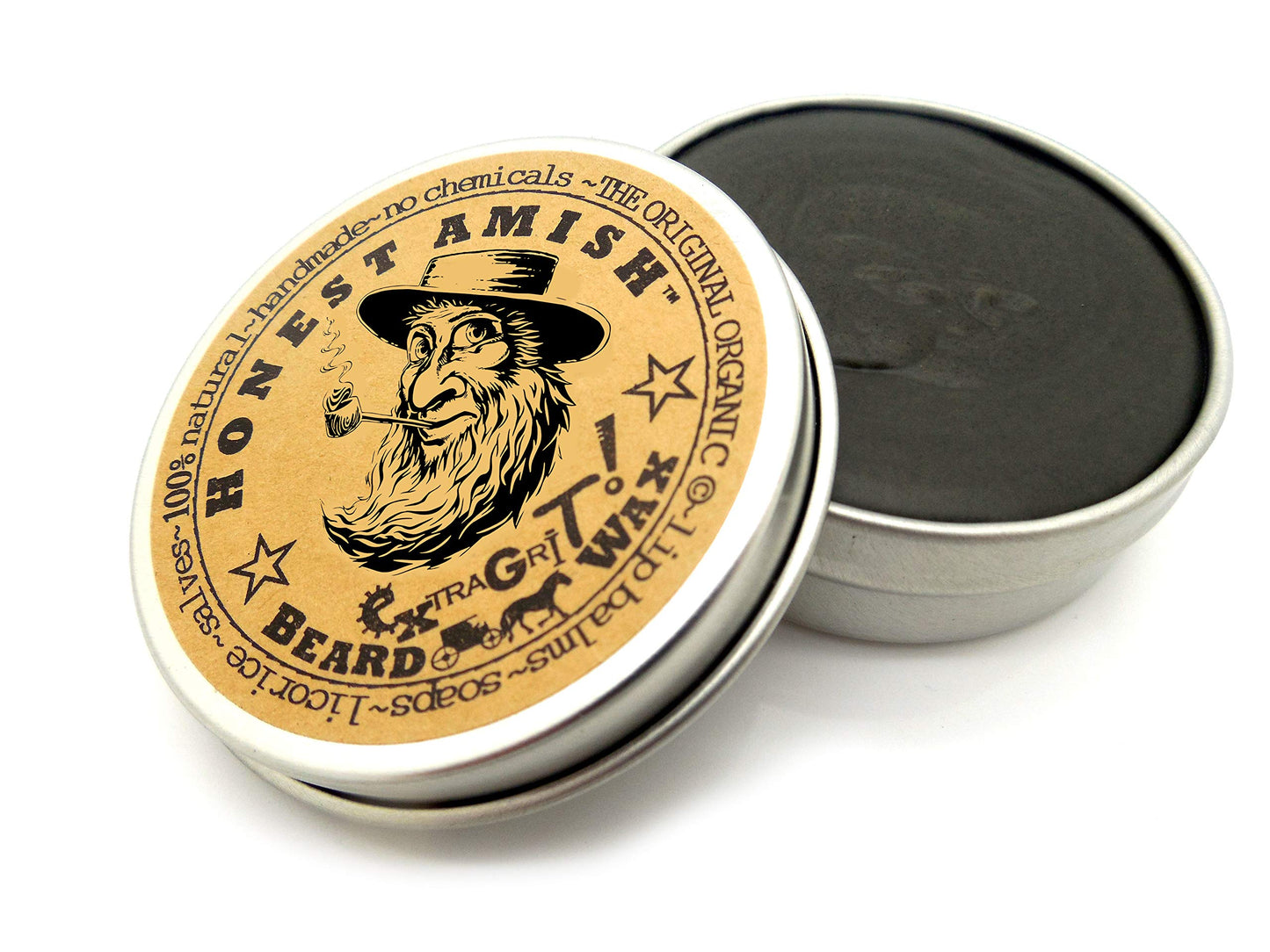 Honest Amish Extra Grit Beard Wax - Natural and Organic - Hair Paste and Hair Control Wax - 2 ounce Beauty & Personal Care Honest Amish