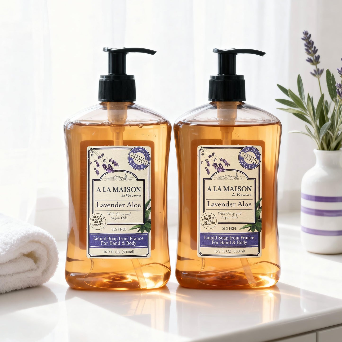 A LA MAISON Lavender Aloe French Liquid Hand Soap - Natural Hand Wash Made with Essential Oils - Biodegradable, Plant-Based, Vegan, Cruelty-Free Beauty & Personal Care A LA MAISON