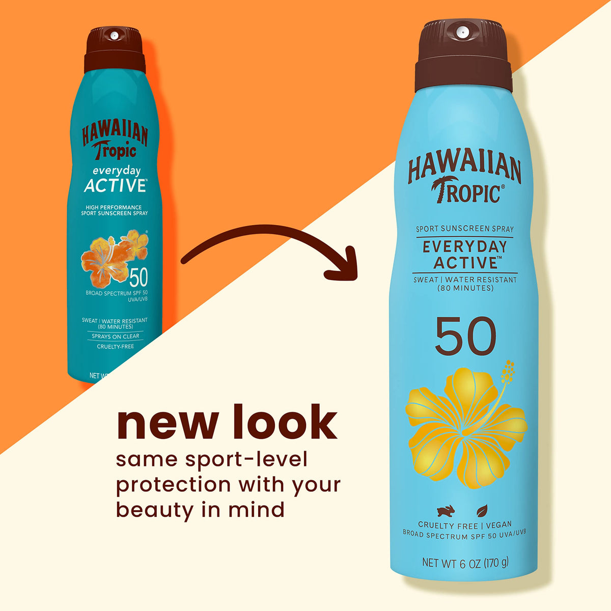 Hawaiian Tropic Everyday Active Clear Spray Sunscreen SPF 50, 6oz | Hawaiian Tropic Sunscreen Spray SPF 50, Sunblock, Oxybenzone-Free, 6oz Beauty & Personal Care Hawaiian Tropic