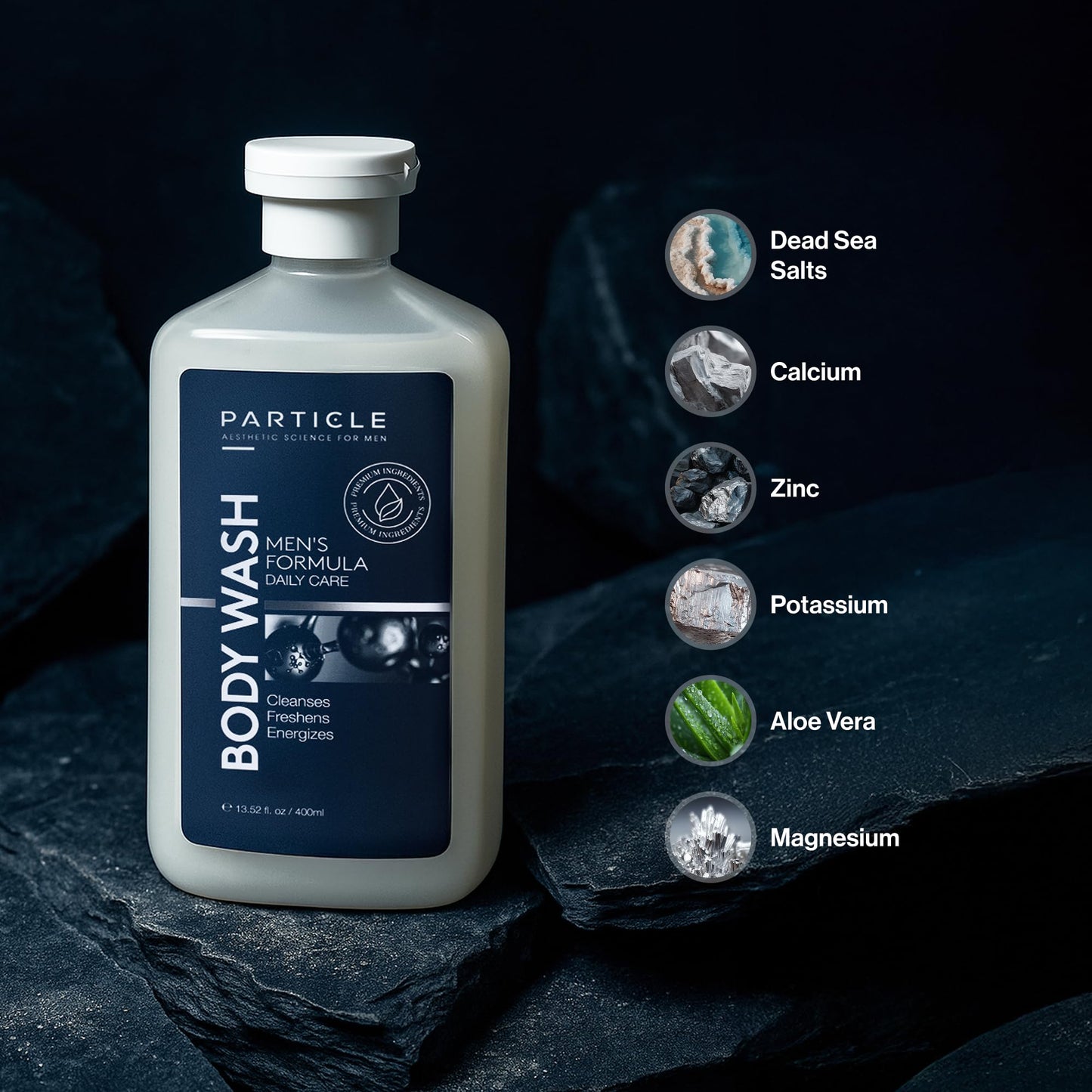 Particle Men’s Body Wash, Daily Skin Care for Men with Dead Sea Minerals, Hydrating Moisturizing Shower Gel and Cleanser for Men, All Skin Types Beauty & Personal Care Particle