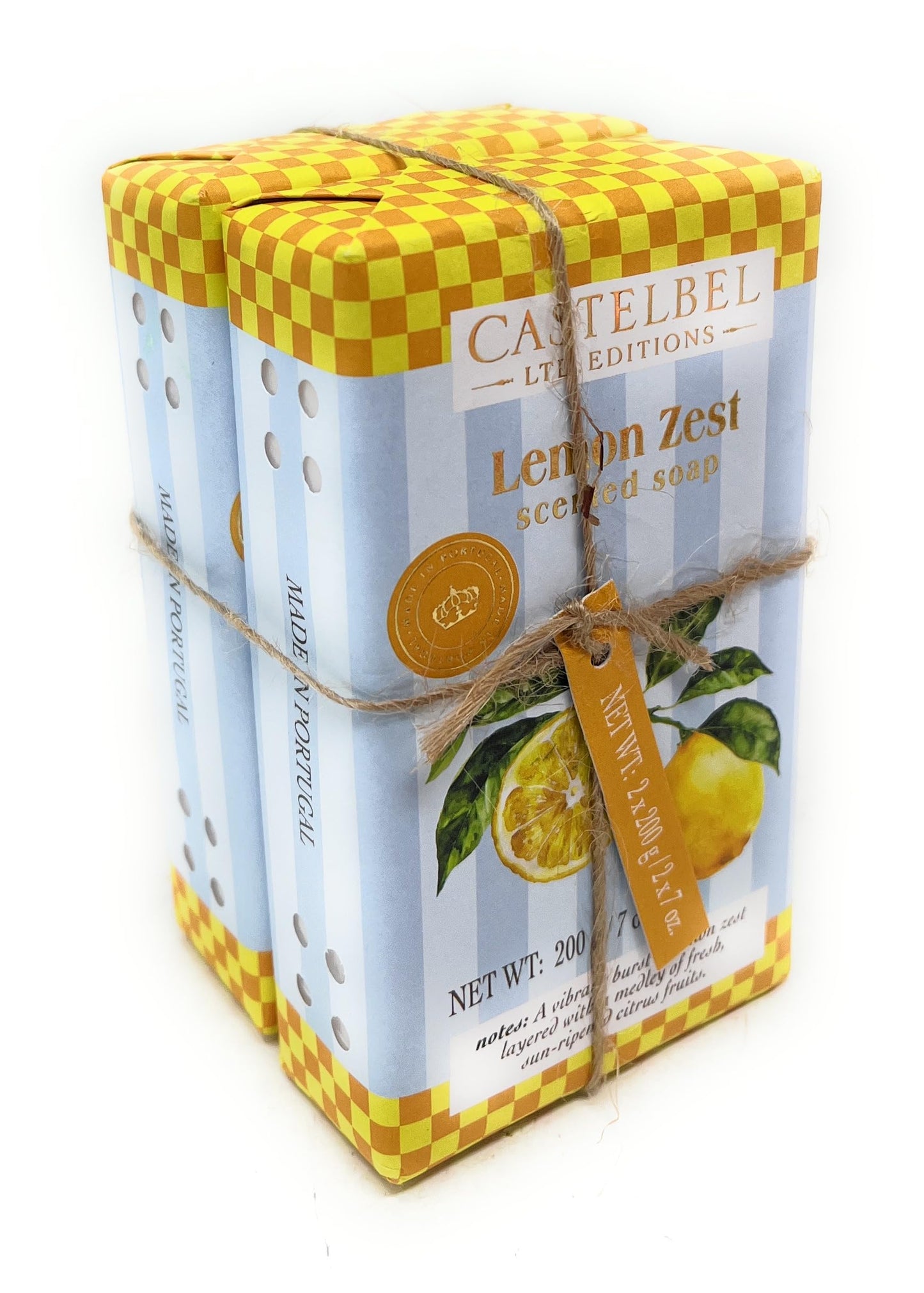 Castelbel Set of Lemon Zest Fragranced Luxury Soap, (2) 7-Ounce Bars Beauty & Personal Care Castelbel