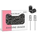 Rolybag Sanding Bands for Nail Drill, 240 Grit Sanding Band Include 100 Fine Grit Sanding Bands and 2 Pcs Mandrel Bit for 3/32" Nail Drill Machine Beauty & Personal Care Rolybag