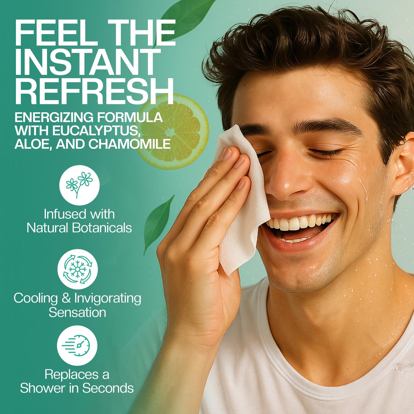 The Nobleman 4-Pack Face + Body Cleansing Wipes: 4 Post Workout Packs with Eucalyptus and Vitamin C (120 Ct.) Beauty & Personal Care The Nobleman