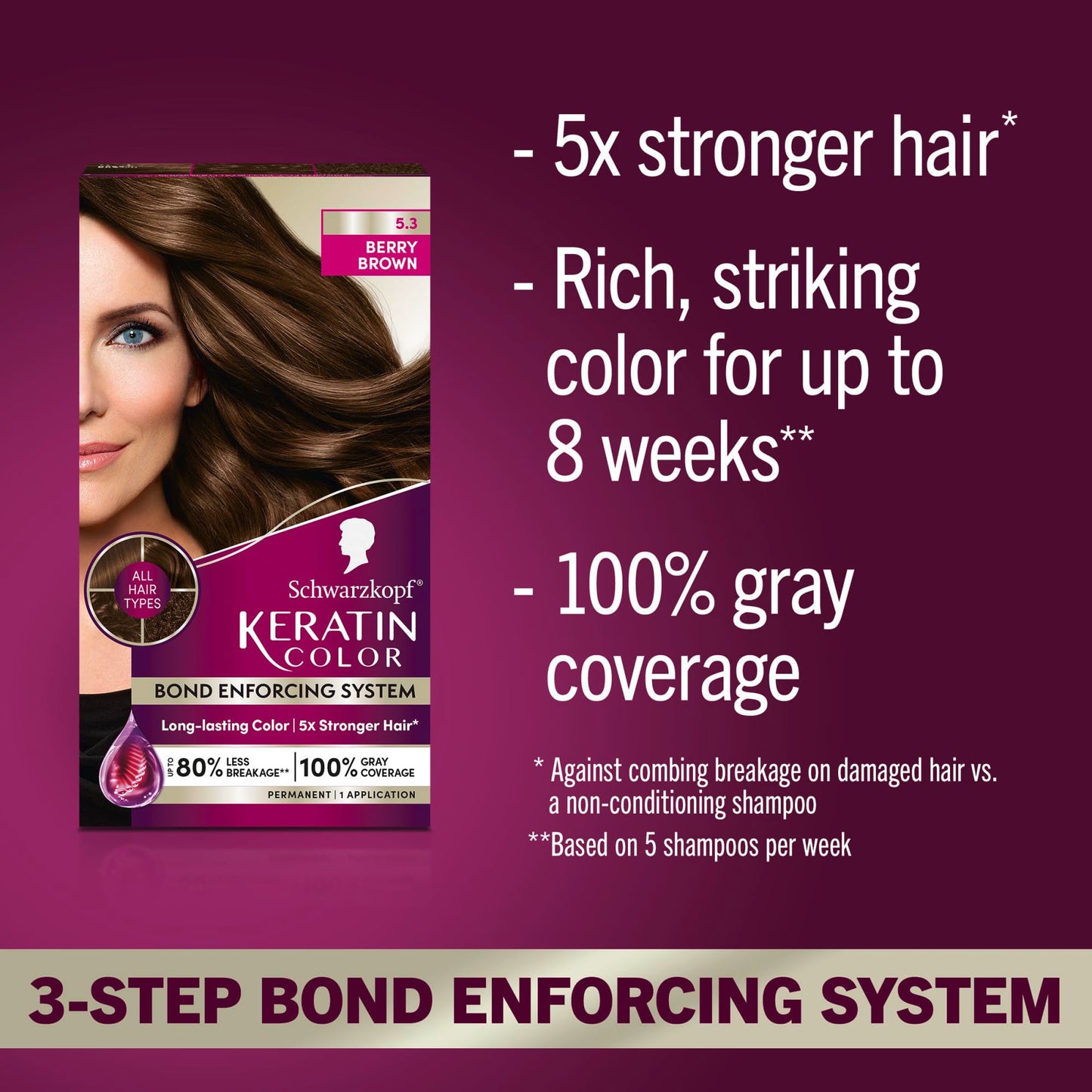 Schwarzkopf Keratin Color Anti-Age Hair Color Cream, 5.3 Berry Brown (Packaging May Vary), Pack of 1 Beauty & Personal Care Schwarzkopf