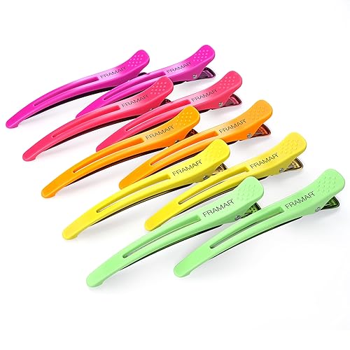 Framar Neon Creaseless Hair Clips 10 pack - Professional Salon Hair Clips for Styling Sectioning, Hair Styling Clips, Hair Clip For Sectioning, Hair Beauty & Personal Care FRAMAR