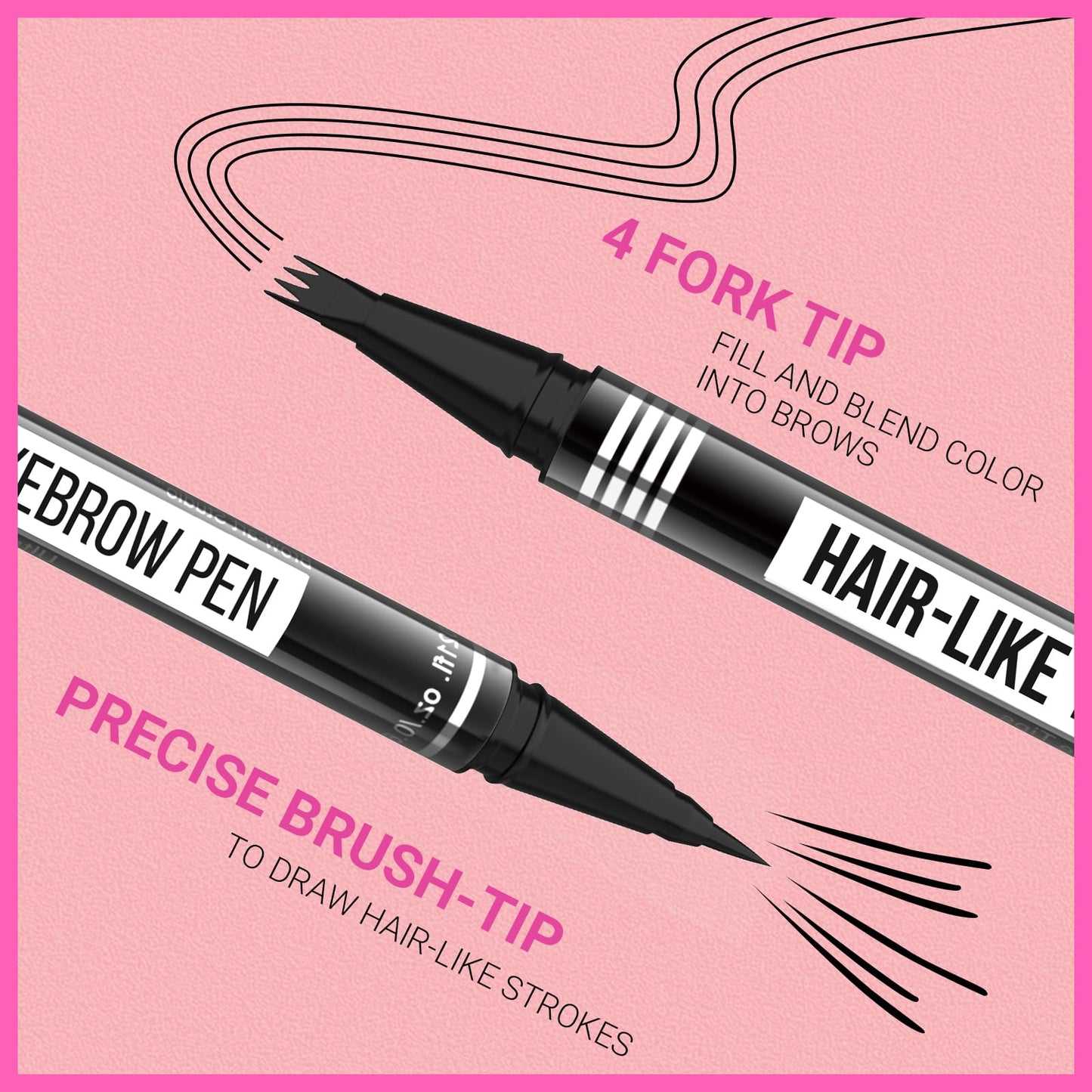 iMethod Eyebrow Pen - Eyebrow Pencil Magical 2-in-1 Eye Brow Pencils for Women with 4-Fork-Tip & Precise Brush-Tip for Natural Hair-Like Brows, Last Beauty and Personal Care iMethod