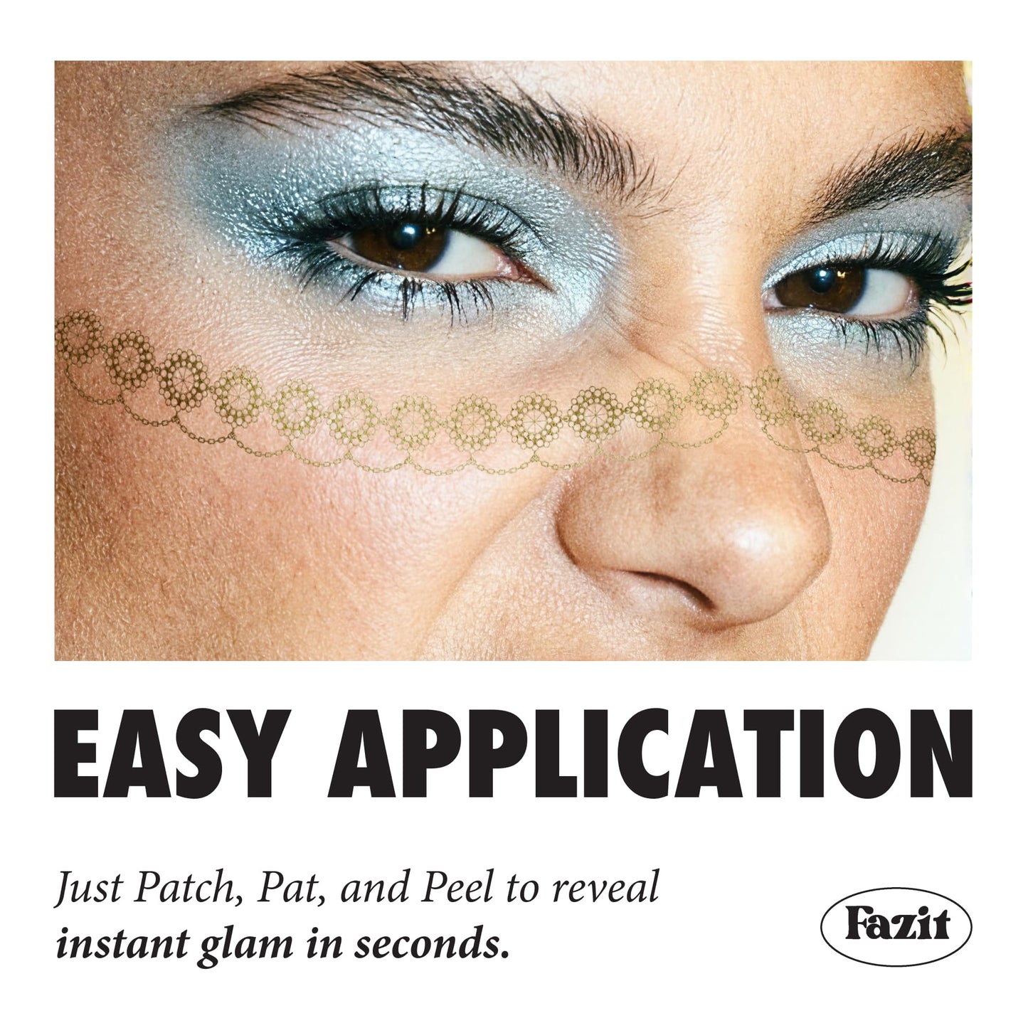 Fazit Makeup Patches - Chain Veil Bodybond - Glow Up Make-Up Patches - Cute Glitter Makeup Accessories for Women - Cosmetic Glitter for Face Beauty & Personal Care Fazit