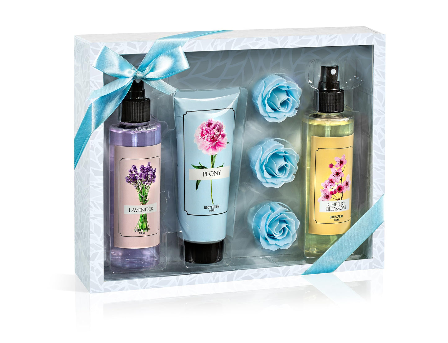 Cherry Blossom Lavender Peony Set - Mother's Day Spa Gift Basket for Mom, Luxury Bath & Body Set, Cherry Blossom, Lavender, Peony Scented Self Care Beauty and Personal Care Freida and Joe