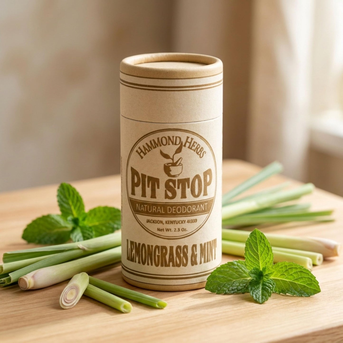 Hammond Herbs - PIT STOP Deodorant - Aluminum-Free, Plastic-Free, All-Natural Odor Control, 3 Pack (Lemongrass & Peppermint) Beauty and Personal Care Hammond Herbs