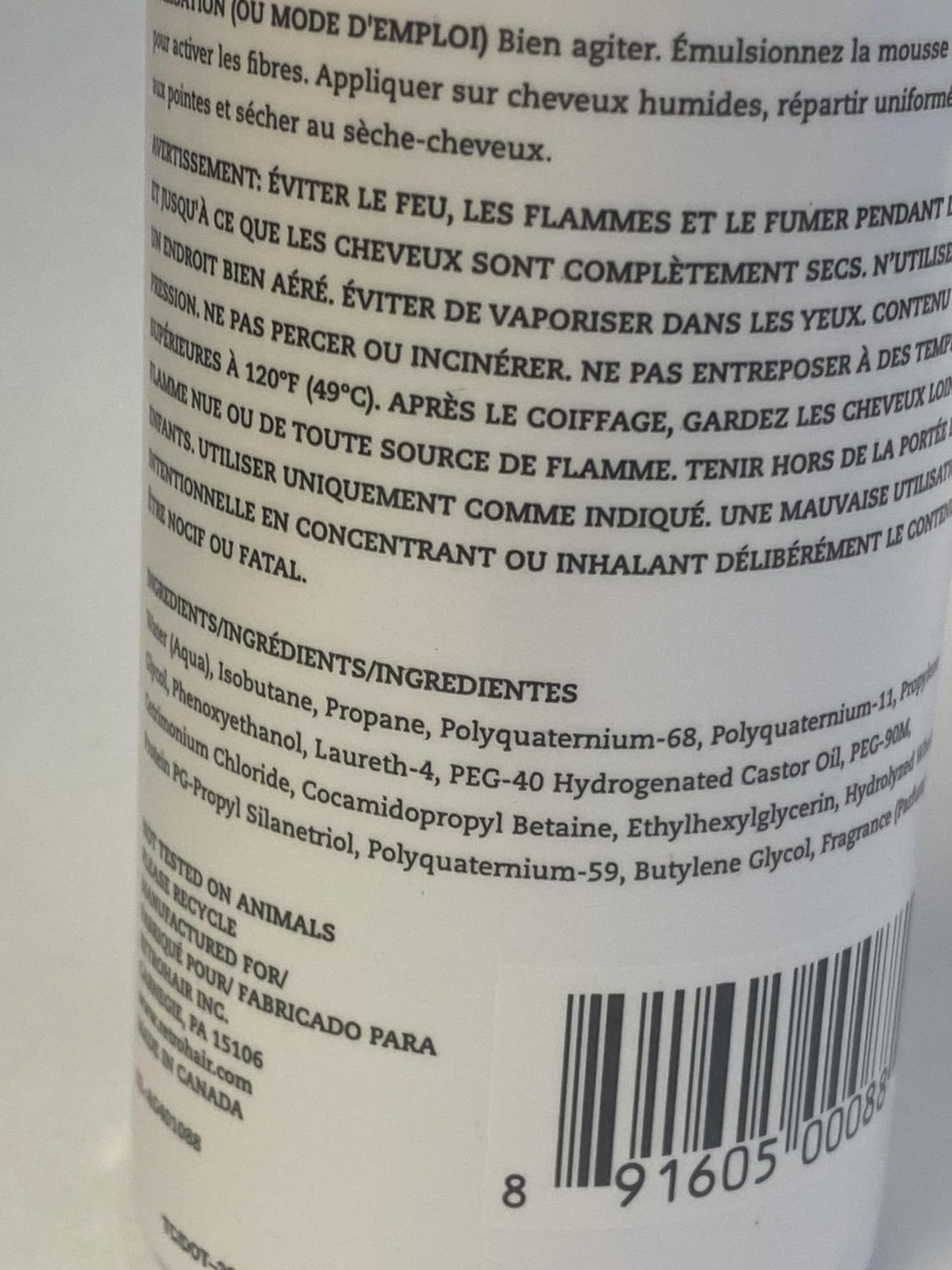 RETRO HAIR FIBER FOAM TEXTURE MOUSSE - VOLUME, TEXTURE, SHINE - 8oz Beauty & Personal Care Retro