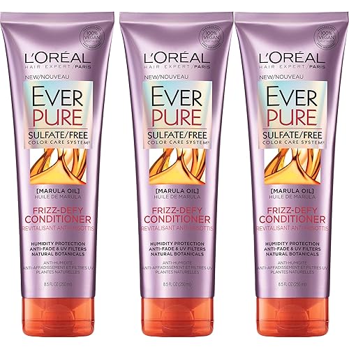 L'Oreal Paris Hair Care Everpure Sulfate Free Frizz-Defy Conditioner, 3 Count Beauty & Personal Care L'Oreal Paris