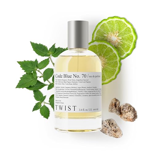 Twist Code Blue No. 70 - Inspired by Ver. D. Blue, Long-Lasting Perfume for Men, Vegan, Clean Ingredients, Citrus & Woody - Spray 100 ml | 3.4 fl. oz. Beauty & Personal Care HOUSE OF TWIST