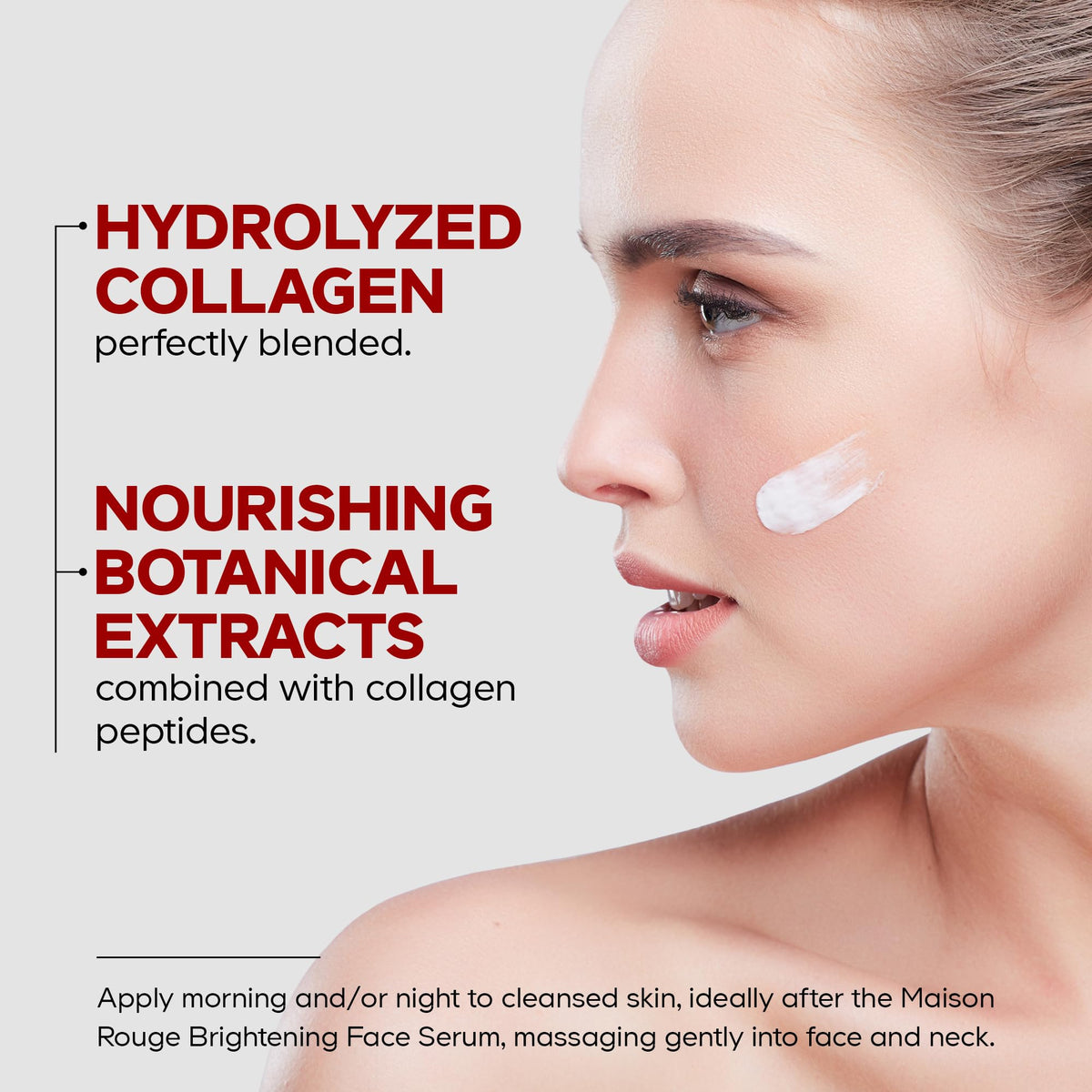 Maison Rouge Brightening Face Cream, Glutathione, Collagen, CoQ10, 1.7 oz