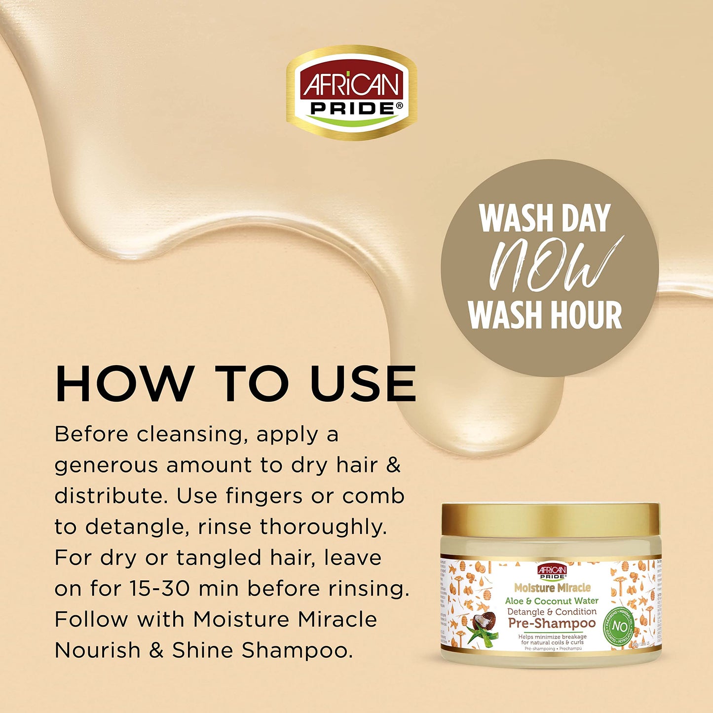 African Pride Moisture Miracle - For Natural Coils & Curls, Nourishes & Shines, Sulfate Free, Color Safe (16 Oz (3-in-1 Set)) Beauty & Personal Care African Pride