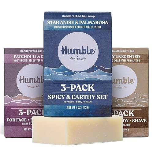 Humble Natural Bar Soap, Spicy & Earthy - Cold Processed Face & Body Soap Bar with Essential Oils - Moisturizing Formula for Long-Lasting Freshness Beauty & Personal Care HUMBLE SIMPLE AND TRUE.