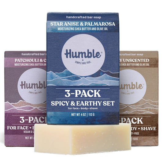 Humble Natural Bar Soap, Spicy & Earthy - Cold Processed Face & Body Soap Bar with Essential Oils - Moisturizing Formula for Long-Lasting Freshness Beauty & Personal Care HUMBLE SIMPLE AND TRUE.