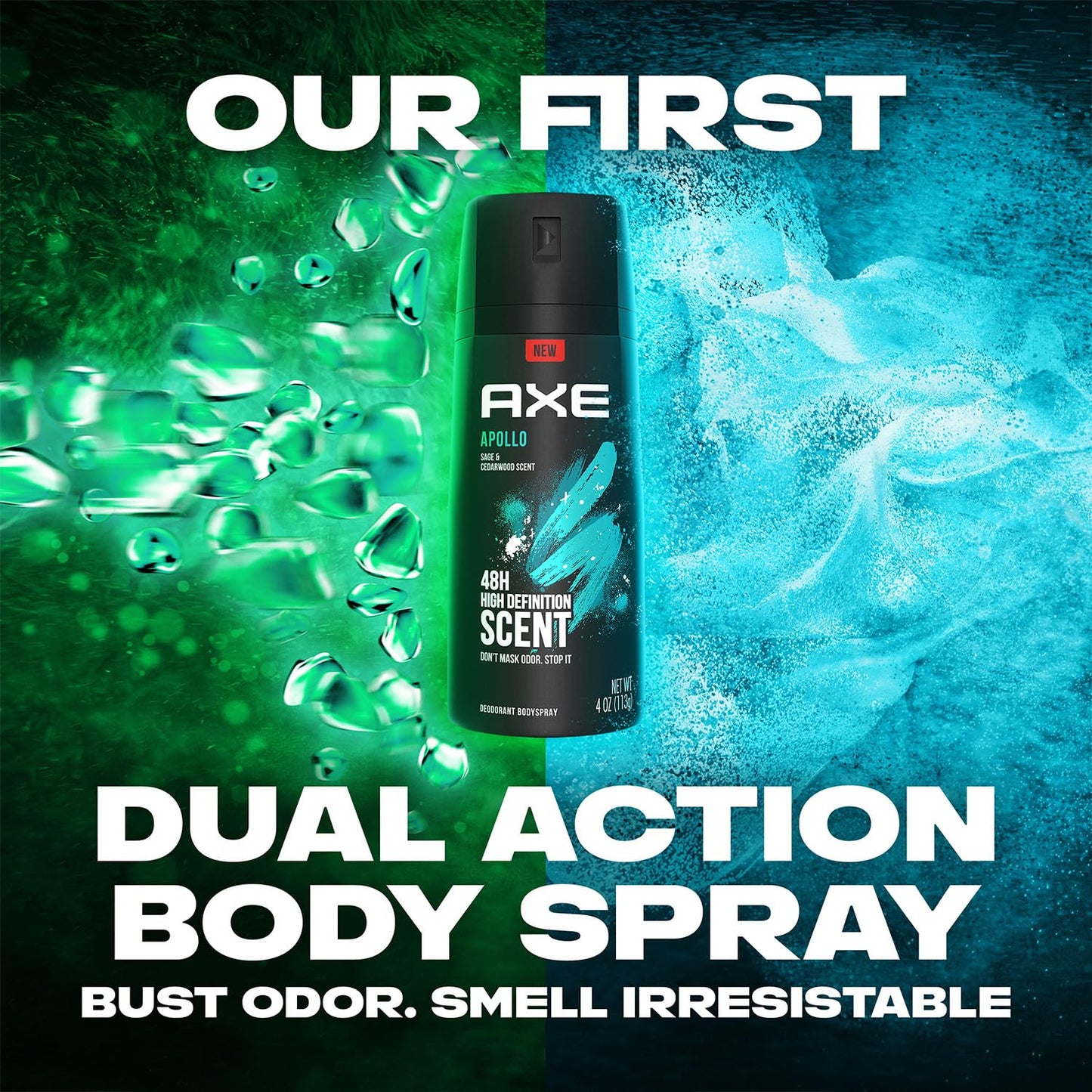 AXE Men Travel Deodorant, Aluminum-Free, Bodyspray, Apollo 6-Pack – 48H Anti-Sweat Protection, TSA-Approved Body Spray, 1 Oz Ea Beauty & Personal Care AXE