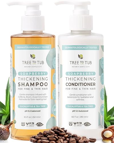 Tree To Tub Volumizing Biotin Shampoo and Conditioner Set - Activating Caffeine for Fuller Hair, Thickening Shampoo and Conditioner for Women & Men Beauty & Personal Care Tree To Tub